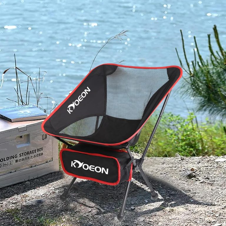 Portable Camping Chair, Ultralight Durable Foldable Chair for Outdoor Camp,Travel, Beach, Picnic, Garden, Sport Sturdy Frame, Comfortable Collapsible Lawn Chair, Supports 330Lbs