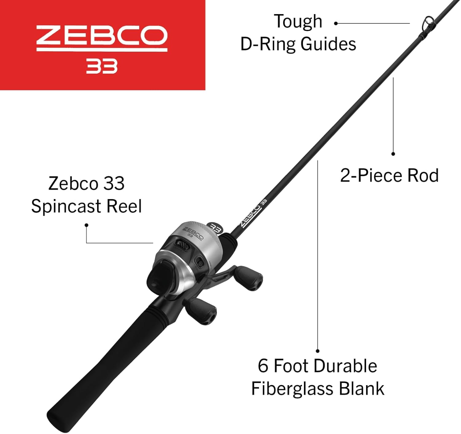Zebco 33 Spincast Reel and Fishing Rod Combo